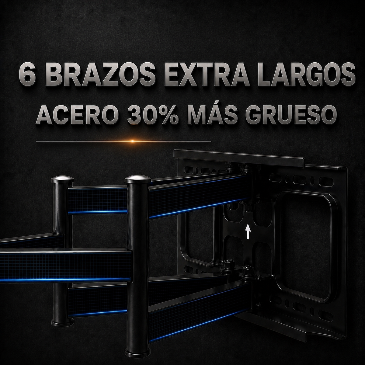 Soporte articulado XPower AX6-800 de 6 brazos extra largos con 30% de acero más grueso.