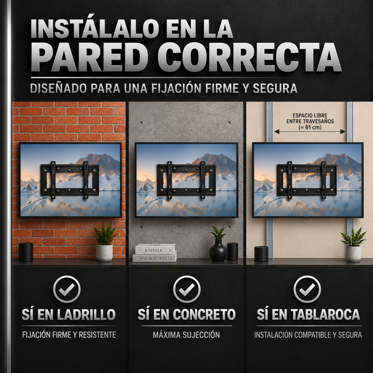 Paredes donde se instala el SFL-1960: sí en ladrillo, sí en concreto y sí en tablaroca