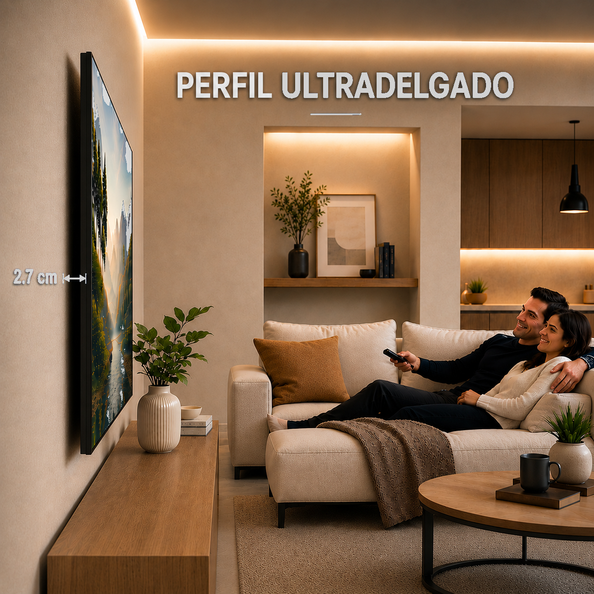 Perfil ultradelgado para una apariencia limpia y elegante.