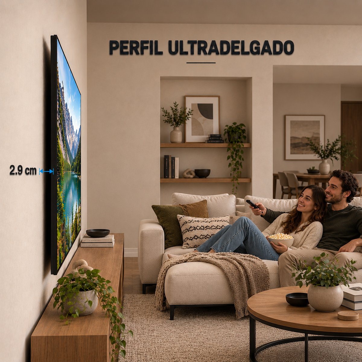 Perfil ultradelgado para una apariencia limpia y elegante.