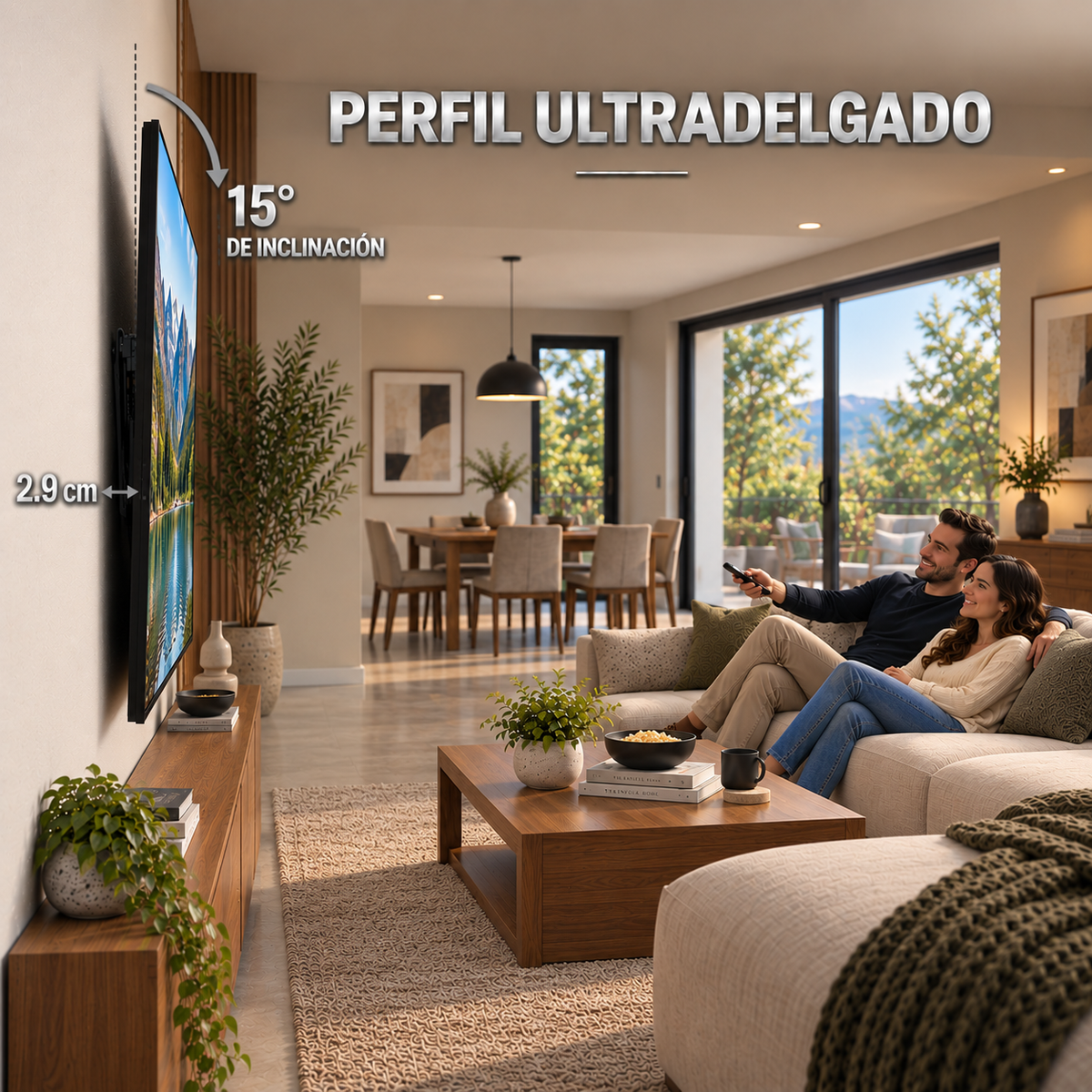 Soporte inclinable XPower XT-700: perfil de 2.9 cm e inclinación de 15°